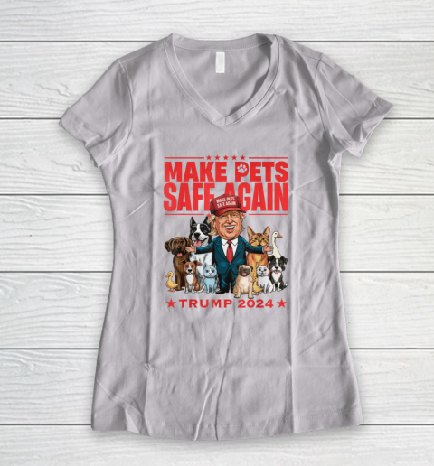Make Pets Safe Again Trump 2024 Save Our Pets Women's V-Neck T-Shirt