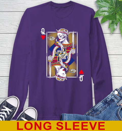 NHL Hockey Nashville Predators The Queen Of Hearts Card Shirt Long Sleeve T-Shirt 5