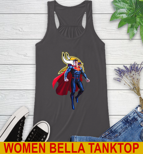 NFL Superman DC Sports Football Minnesota Vikings Racerback Tank 12