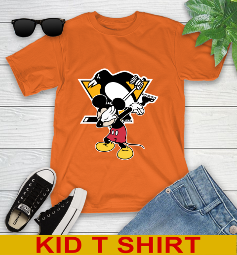 Pittsburgh Penguins NHL Hockey Dabbing Mickey Disney Sports Youth T-Shirt 7