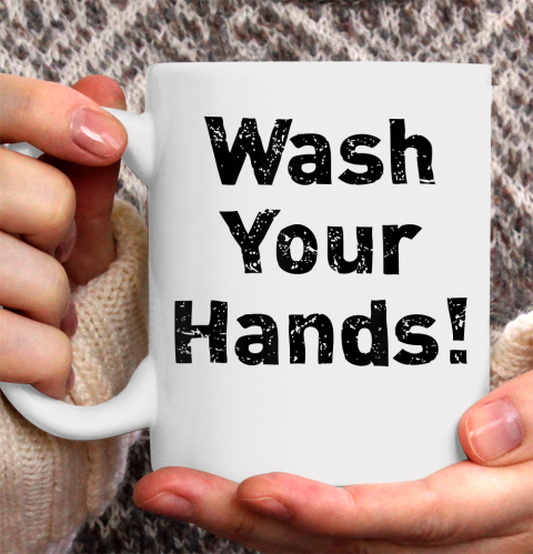 Nurse Shirt Wash Your Hands Distressed Print T Shirt Ceramic Mug 15oz