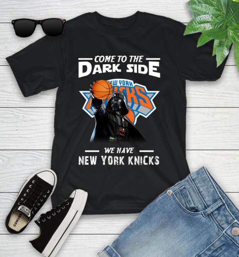 NBA Come To The Dark Side We Have New York Knicks Star Wars Darth Vader Basketball Youth T-Shirt