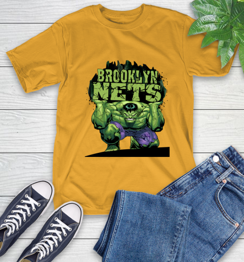 Brooklyn Nets NBA Basketball Incredible Hulk Marvel Avengers Sports T-Shirt 3