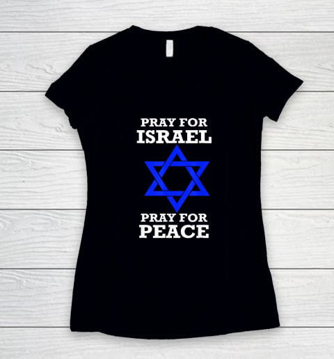 Pray For Israel Peace Women's V-Neck T-Shirt