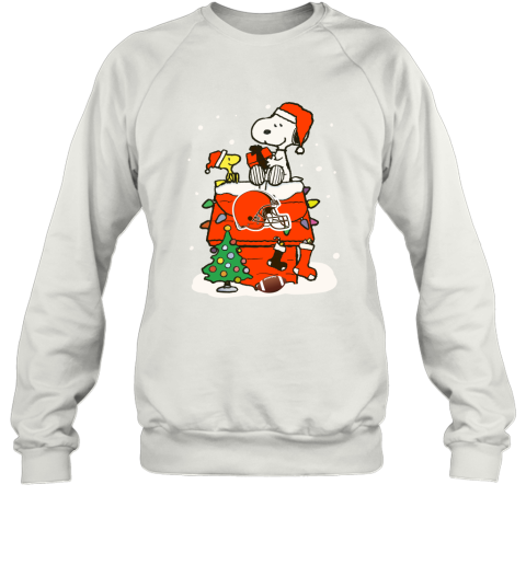 A Happy Christmas With Cleveland Browns Snoopy Sweatshirt