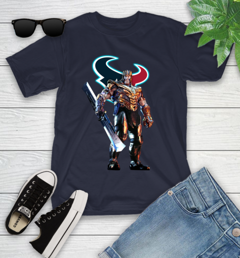NFL Thanos Gauntlet Avengers Endgame Football Houston Texans Youth T-Shirt 3