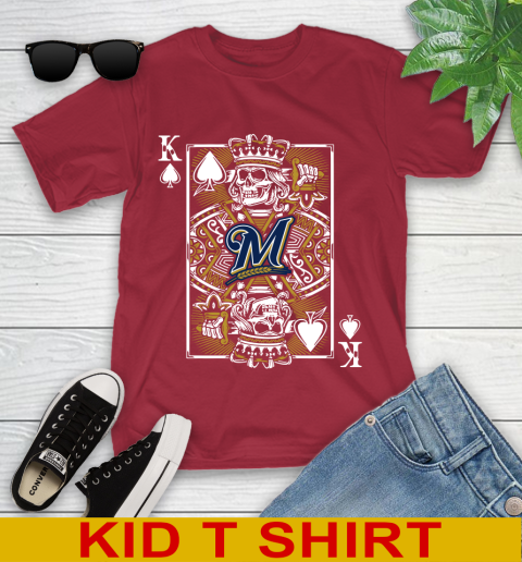 Milwaukee Brewers MLB Baseball The King Of Spades Death Cards Shirt Youth T-Shirt 12