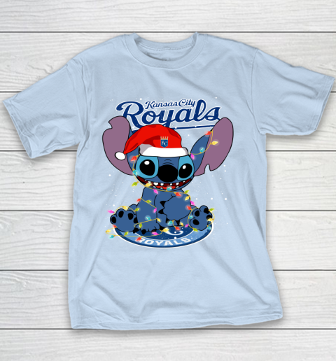 Kansas City Royals MLB noel stitch Baseball Christmas Youth T-Shirt 4