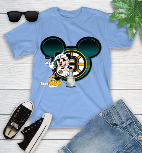 NHL Boston Bruins Stanley Cup Mickey Mouse Disney Hockey T Shirt Youth T-Shirt 11