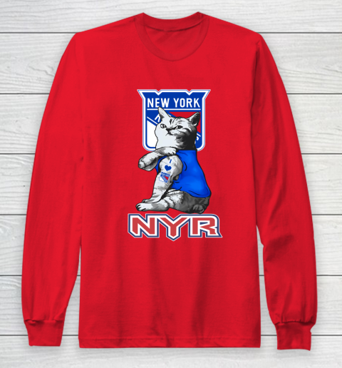 NHL My Cat Loves New York Rangers Hockey Long Sleeve T-Shirt 7
