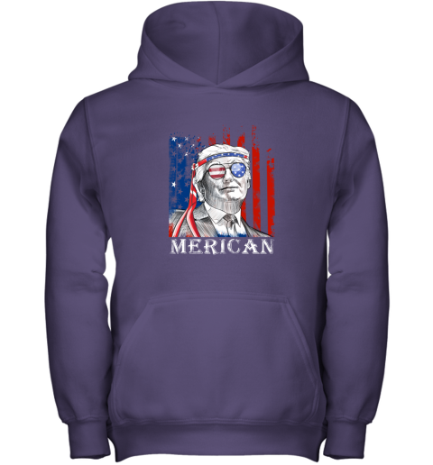 hoaf merica donald trump 4th of july american flag shirts youth hoodie 43 front purple