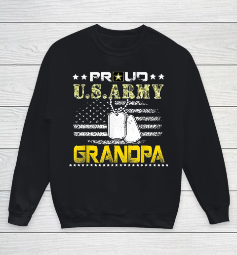 Grandpa Funny Gift Apparel  Vintage Proud Grandpa Usarmy Veteran Flag Gif Youth Sweatshirt