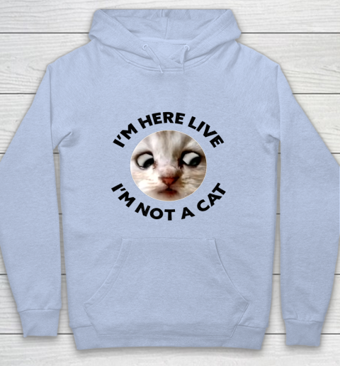 I m Here Live I m Not a Cat Zoom Cat Meme Humor Gifts Hoodie 5