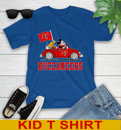 NFL Football Tampa Bay Buccaneers Pluto Mickey Driving Disney Shirt Youth T-Shirt 9