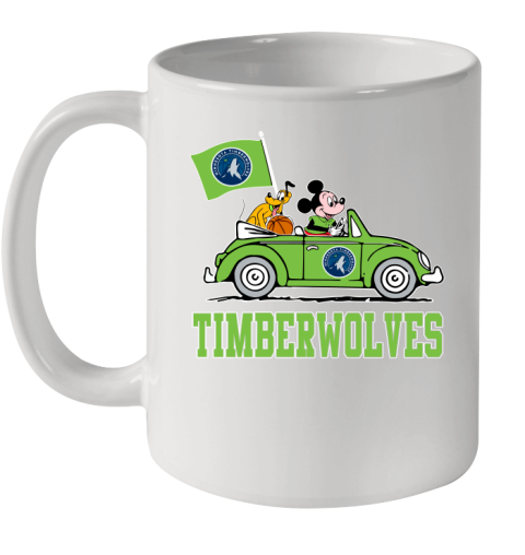 NBA Basketball Minnesota Timberwolves Pluto Mickey Driving Disney Shirt Ceramic Mug 11oz