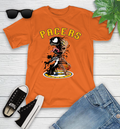 NBA Indiana Pacers Basketball Venom Groot Guardians Of The Galaxy Youth T-Shirt 7