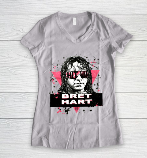 Hit man Bret Hart Hit Man WWE for fans and lovers Women's V-Neck T-Shirt