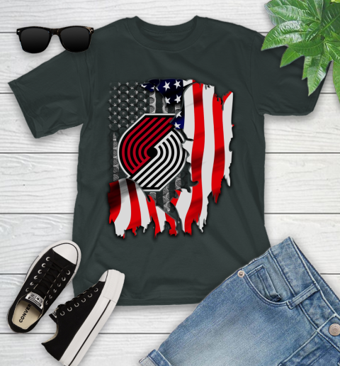Portland Trail Blazers NBA Basketball American Flag Youth T-Shirt 6