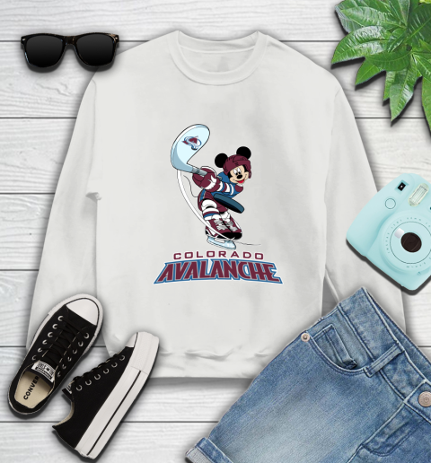 NHL Hockey Colorado Avalanche Cheerful Mickey Mouse Shirt Sweatshirt 5