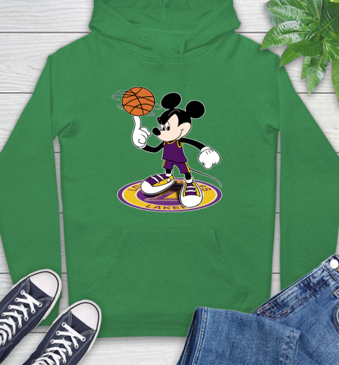 NBA Basketball Los Angeles Lakers Cheerful Mickey Disney Shirt Hoodie 8