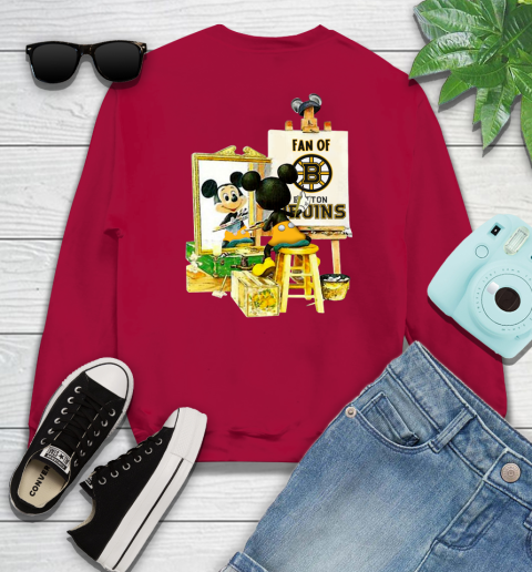 NHL Hockey Boston Bruins Mickey Drawing Shirt 32