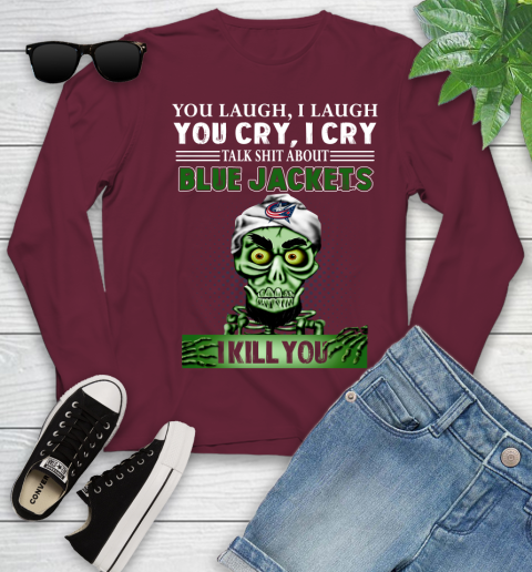 NHL Talk Shit About Columbus Blue Jackets I Kill You Achmed The Dead Terrorist Jeffrey Dunham Hockey Youth Long Sleeve - Image 7