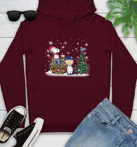 MLB San Diego Padres Snoopy Charlie Brown Christmas Baseball Commissioner's Trophy Youth Hoodie - Image 8