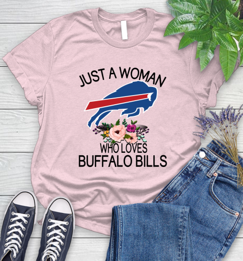 NFL Just A Woman Who Loves Buffalo Bills Football Sports Women's T-Shirt 8