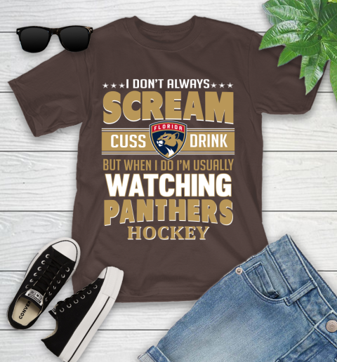 Florida Panthers NHL Hockey I Scream Cuss Drink When I'm Watching My Team Youth T-Shirt 7