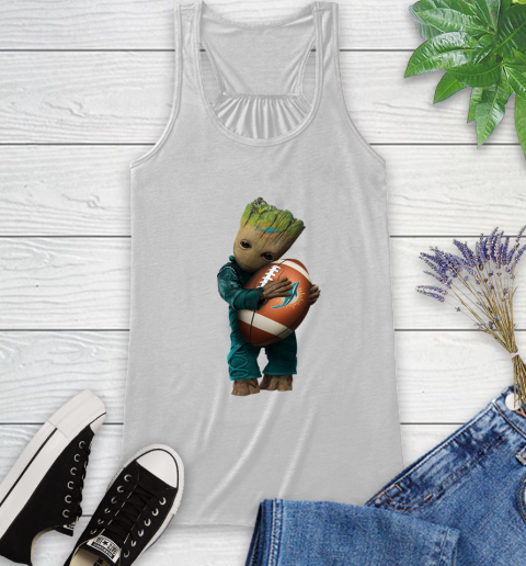 NFL Groot Guardians Of The Galaxy Football Sports Miami Dolphins Racerback Tank
