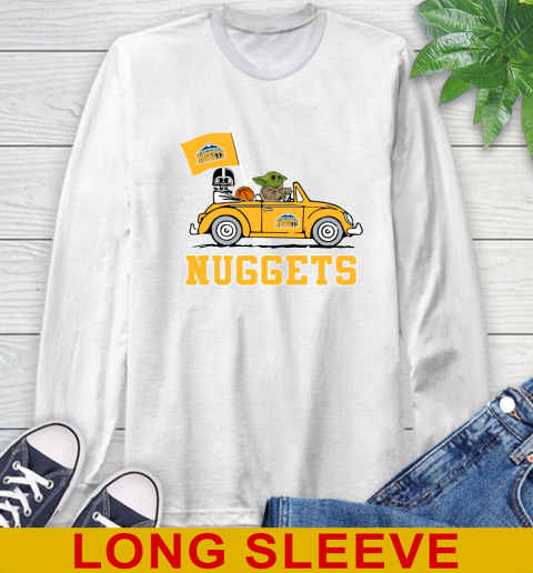 NBA Basketball Denver Nuggets Darth Vader Baby Yoda Driving Star Wars Shirt Long Sleeve T-Shirt