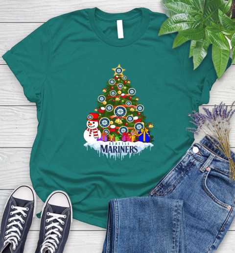 Seattle Mariners Merry Christmas MLB Baseball Sports Women's T-Shirt 12