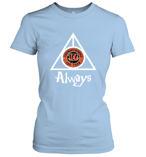 Always Love The Cincinnati Bengals x Harry Potter Mashup NFL qhpz always love the cincinnati bengals x harry potter ladies t shirt 20 front light blue