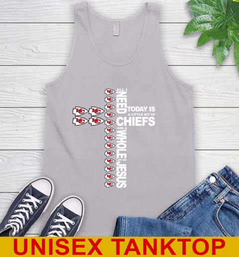 NFL All I Need Today Is A Little Bit Of Kansas City Chiefs Cross Shirt Tank Top 3