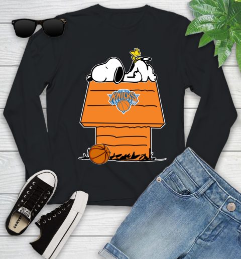 New York Knicks NBA Basketball Snoopy Woodstock The Peanuts Movie Youth Long Sleeve 2