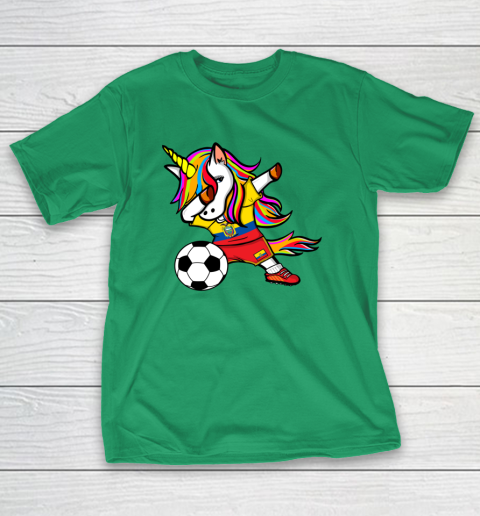 Dabbing Unicorn Ecuador Football Ecuadorean Flag Soccer T-Shirt 19