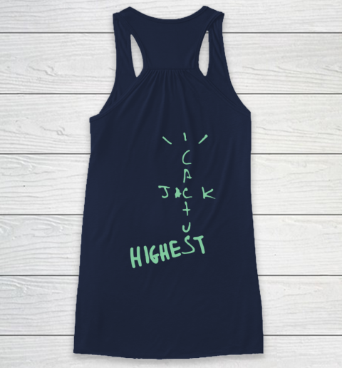Travis Scott Jordan Cactus Jack Highest Olive Front And Back Racerback Tank 16