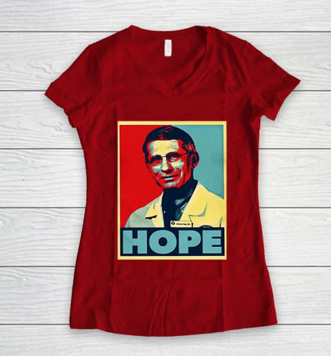 Dr Anthony Fauci Hope Women's V-Neck T-Shirt 10