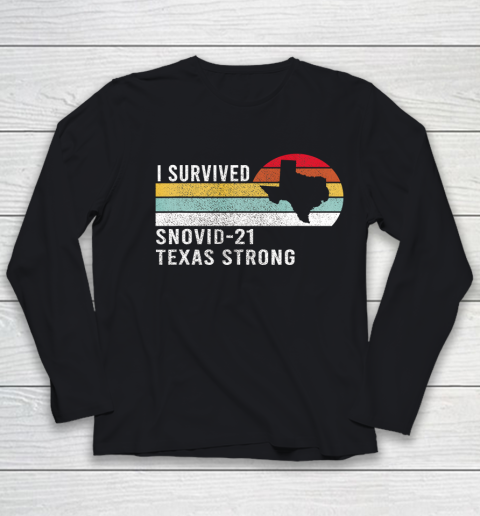 I Survived Snovid 21 Texas Strong Vintage Retro Design Youth Long Sleeve