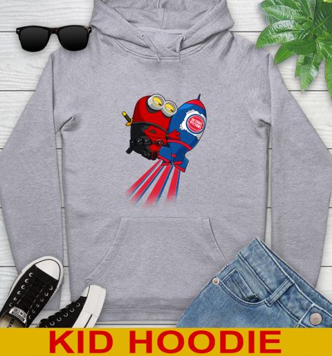 NBA Basketball Detroit Pistons Deadpool Minion Marvel Shirt Youth Hoodie 6