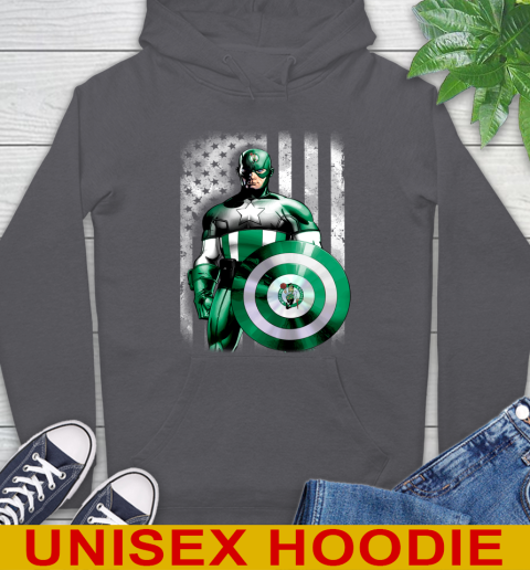 Boston Celtics NBA Basketball Captain America Marvel Avengers American Flag Shirt Hoodie 7