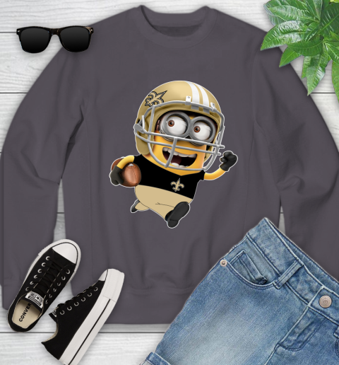 NFL New Orleans Saints Minions Disney Football Sports Youth Sweatshirt 6