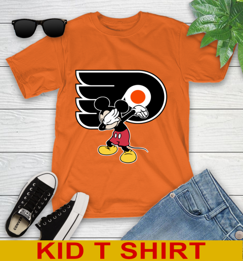 Philadelphia Flyers NHL Hockey Dabbing Mickey Disney Sports Youth T-Shirt 7