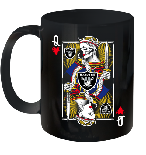 NFL Football Oakland Raiders The Queen Of Hearts Card Shirt Ceramic Mug 11oz