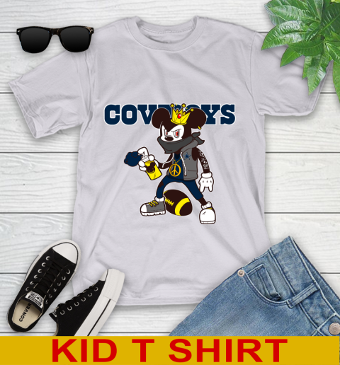 Dallas Cowboys NFL Football Mickey Peace Sign Sports Youth T-Shirt 5