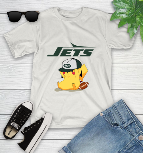 NFL Pikachu Football Sports New York Jets Youth T-Shirt 12