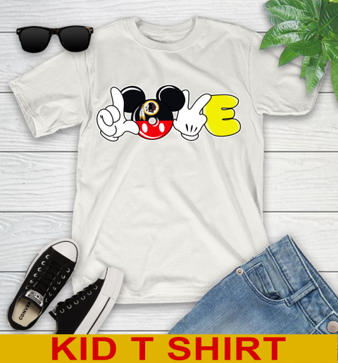 Washington Redskins NFL Football Love Mickey Disney Sports (1) Youth T-Shirt