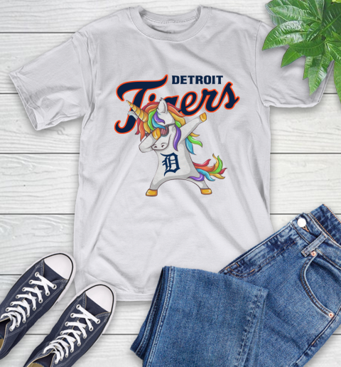 Detroit Tigers MLB Baseball Funny Unicorn Dabbing Sports T-Shirt 12