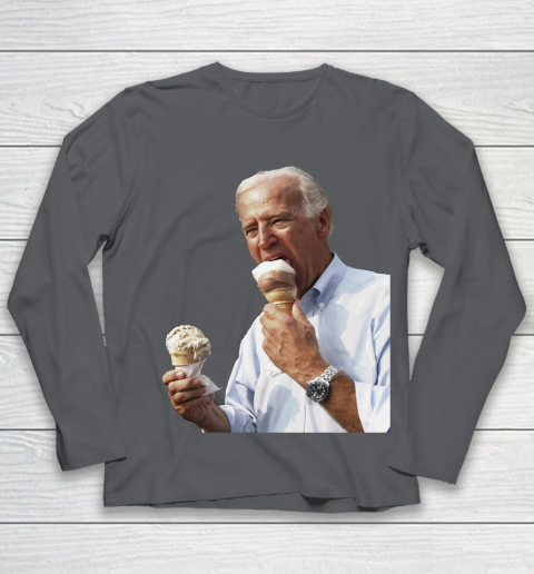 Joe Biden Eating Ice Cream Youth Long Sleeve 6
