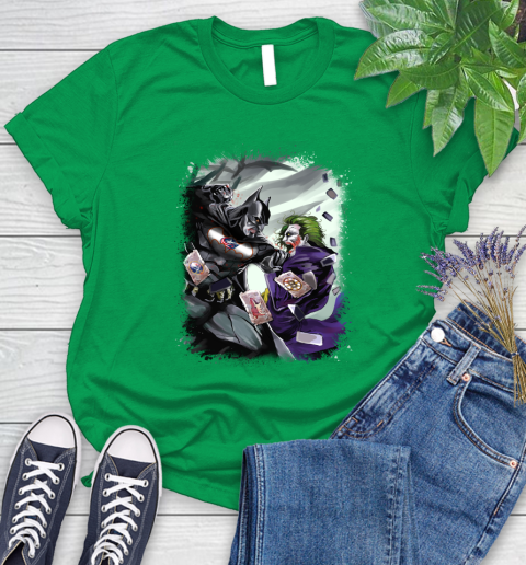 Columbus Blue Jackets NHL Hockey Batman Fighting Joker DC Comics Women's T-Shirt - Image 7